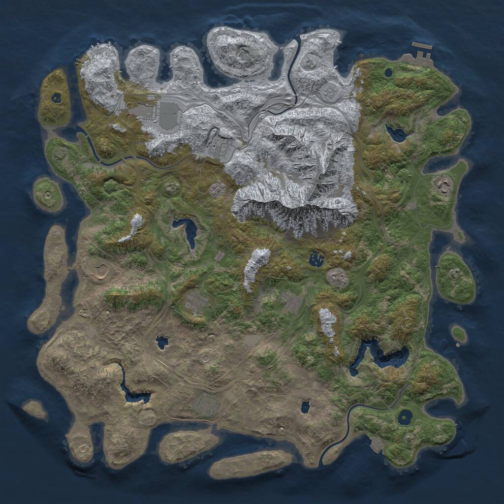 Rust Map: Procedural Map, Size: 5000, Seed: 104830114, 14 Monuments