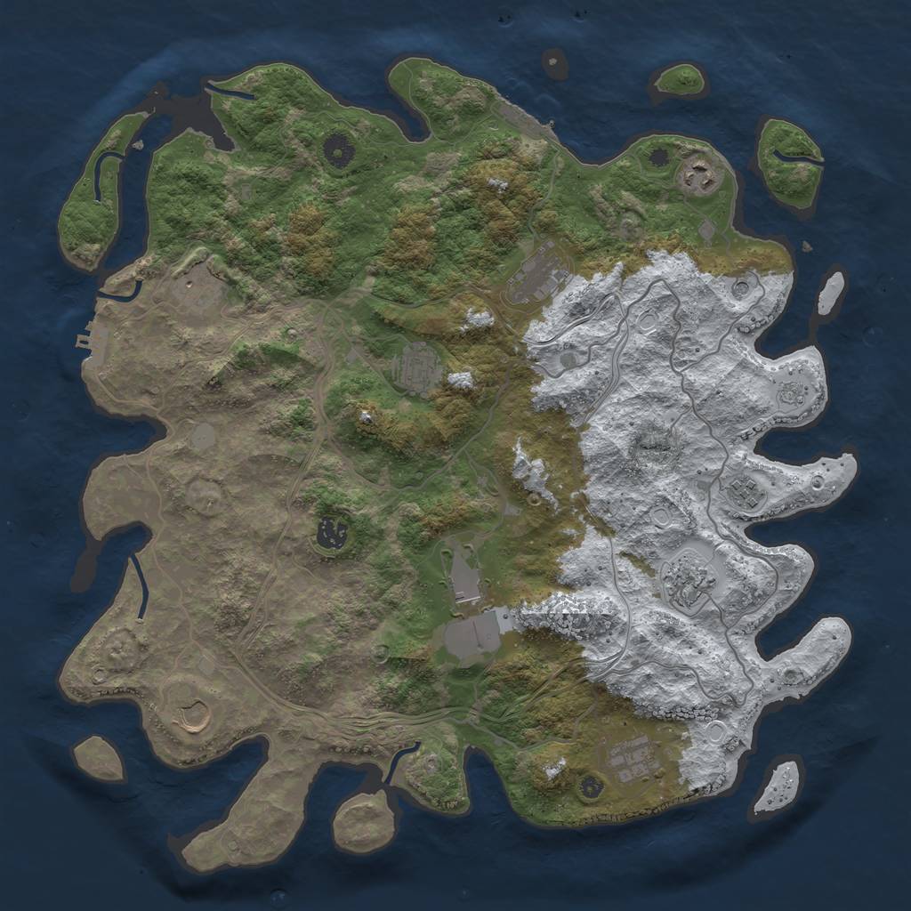 Rust Map: Procedural Map, Size: 4250, Seed: 46892, 19 Monuments