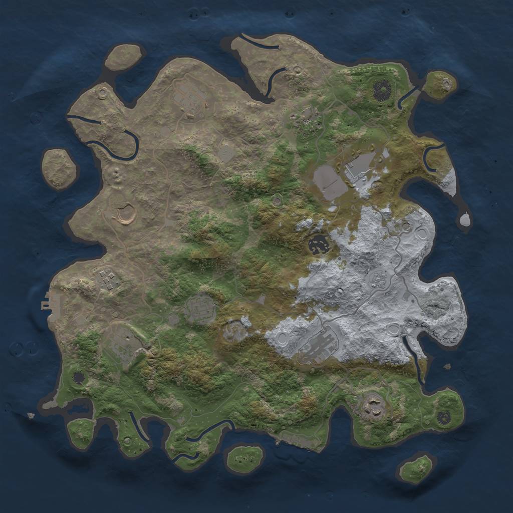 Rust Map: Procedural Map, Size: 3750, Seed: 1553320992, 17 Monuments