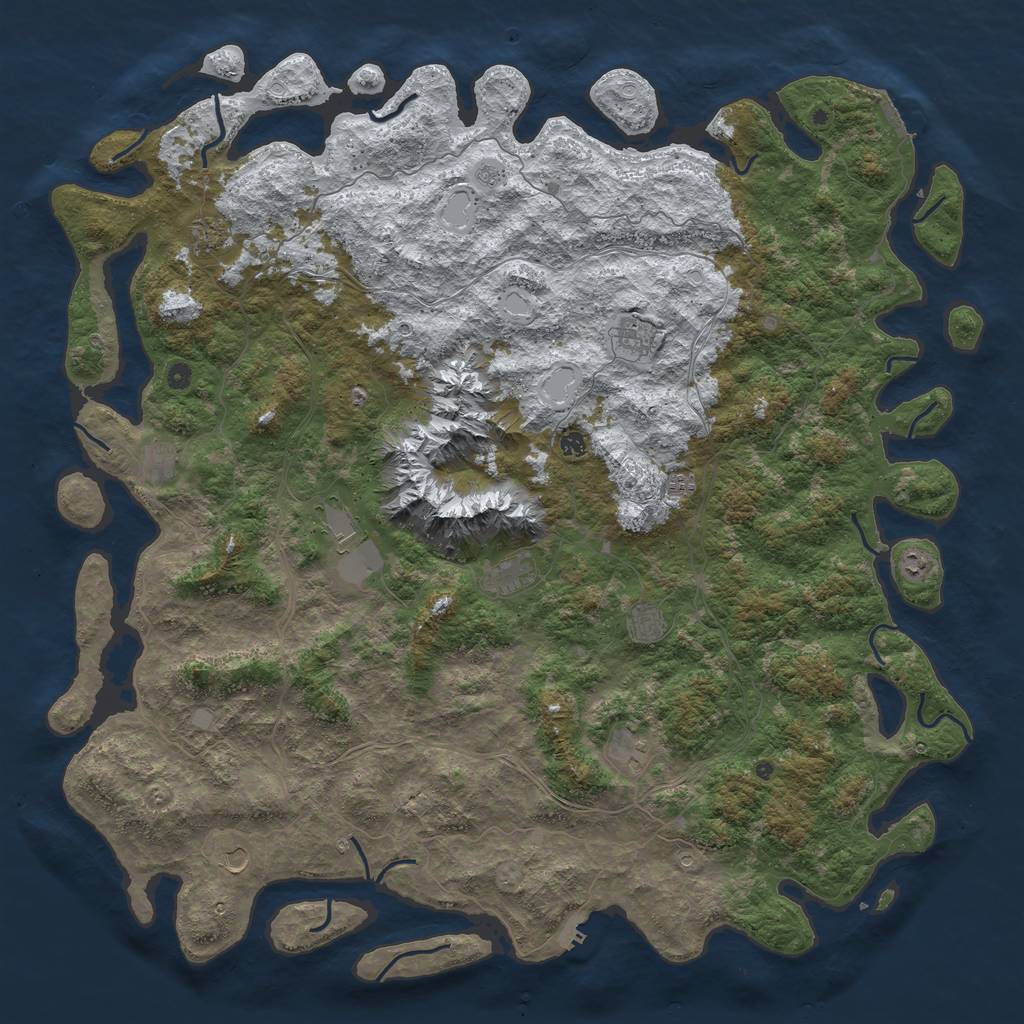 Rust Map: Procedural Map, Size: 6000, Seed: 104830114, 20 Monuments