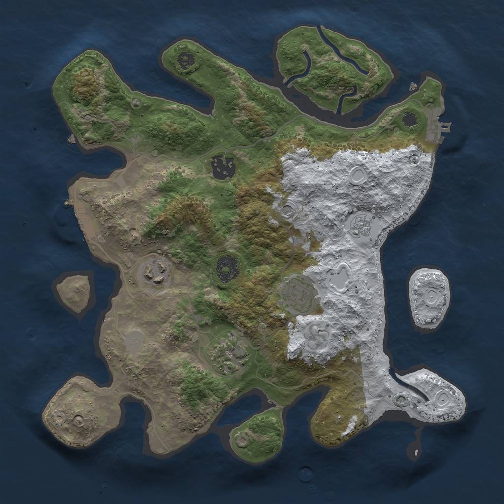 Rust Map: Procedural Map, Size: 3000, Seed: 97986, 13 Monuments