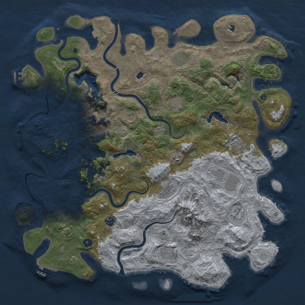Rust Map: Procedural Map, Size: 5000, Seed: 15684213, 17 Monuments