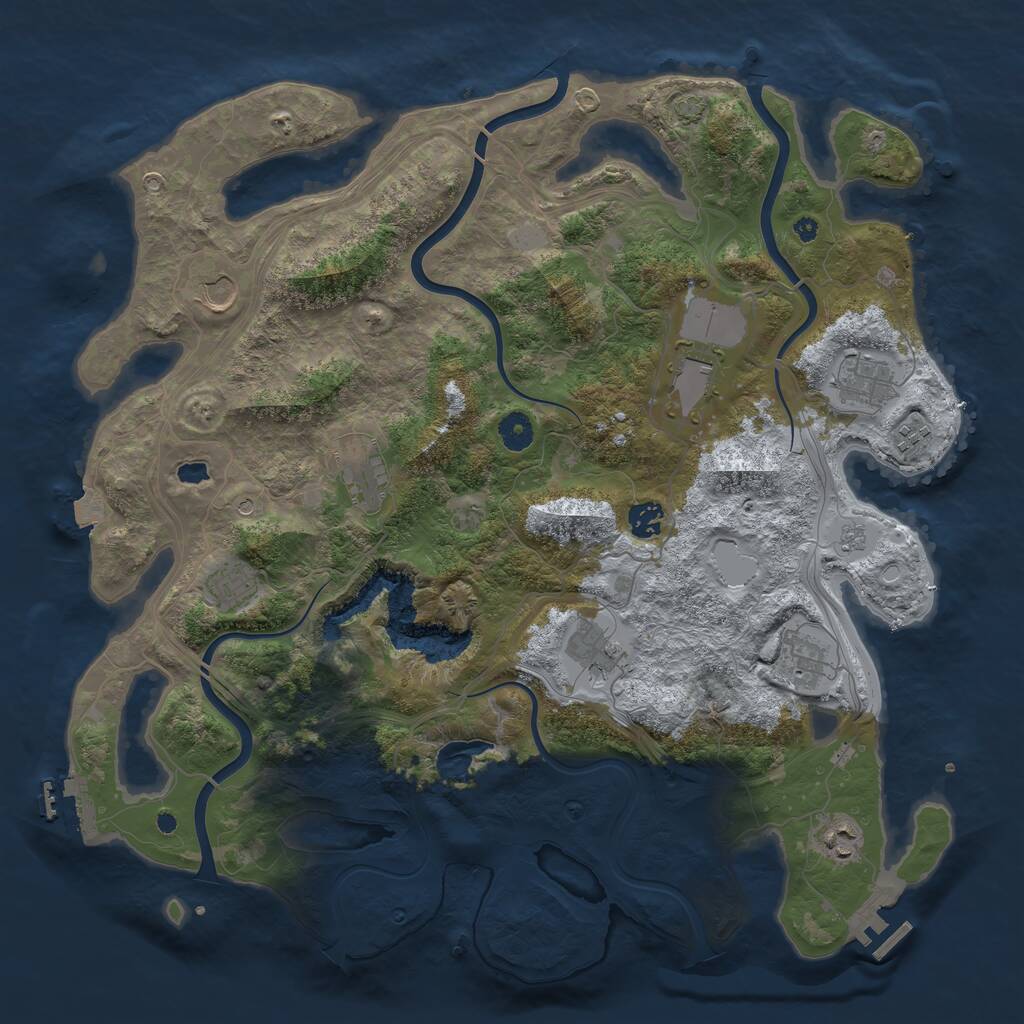 Rust Map: Procedural Map, Size: 4250, Seed: 818577805, 16 Monuments
