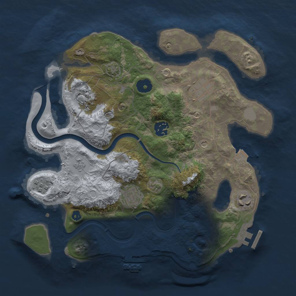 Rust Map: Procedural Map, Size: 3000, Seed: 799796500, 12 Monuments