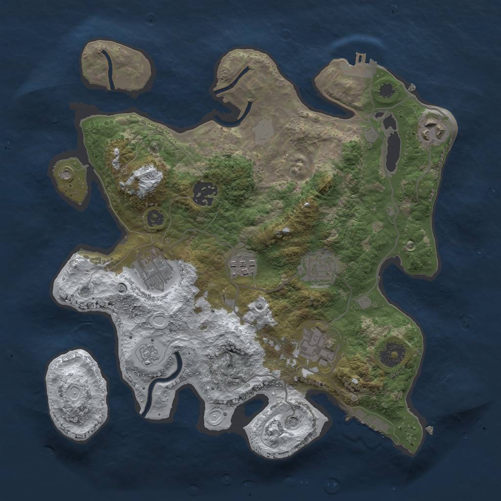 Rust Map: Procedural Map, Size: 3000, Seed: 91538, 15 Monuments