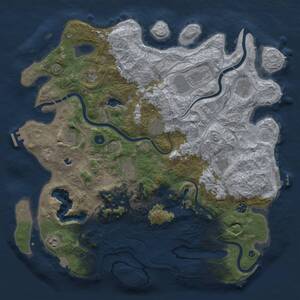 Thumbnail Rust Map: Procedural Map, Size: 4500, Seed: 54655, 16 Monuments