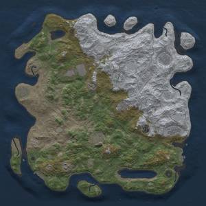 Thumbnail Rust Map: Procedural Map, Size: 4500, Seed: 54655, 17 Monuments