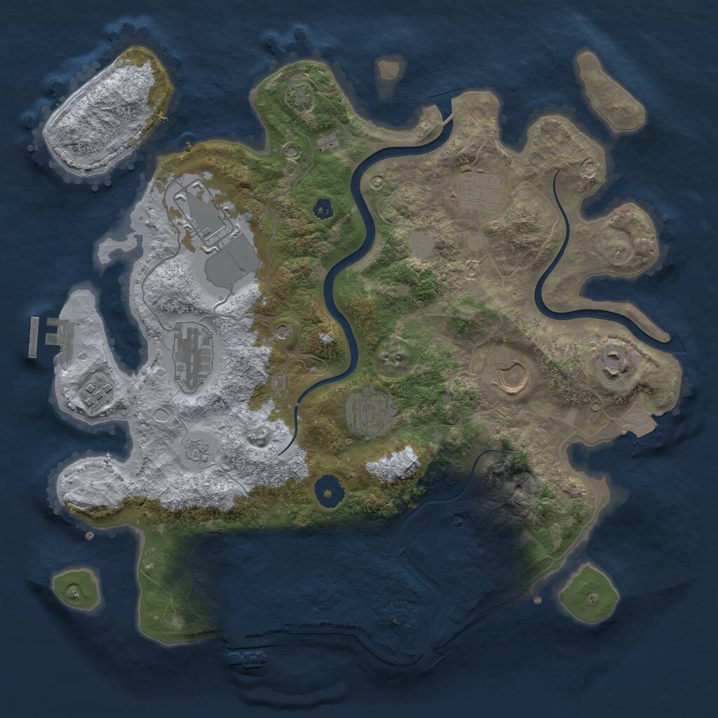 Rust Map: Procedural Map, Size: 3500, Seed: 799796500, 13 Monuments