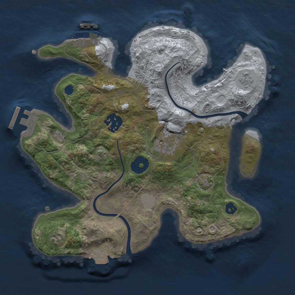 Rust Map: Procedural Map, Size: 2560, Seed: 1909967635, 7 Monuments