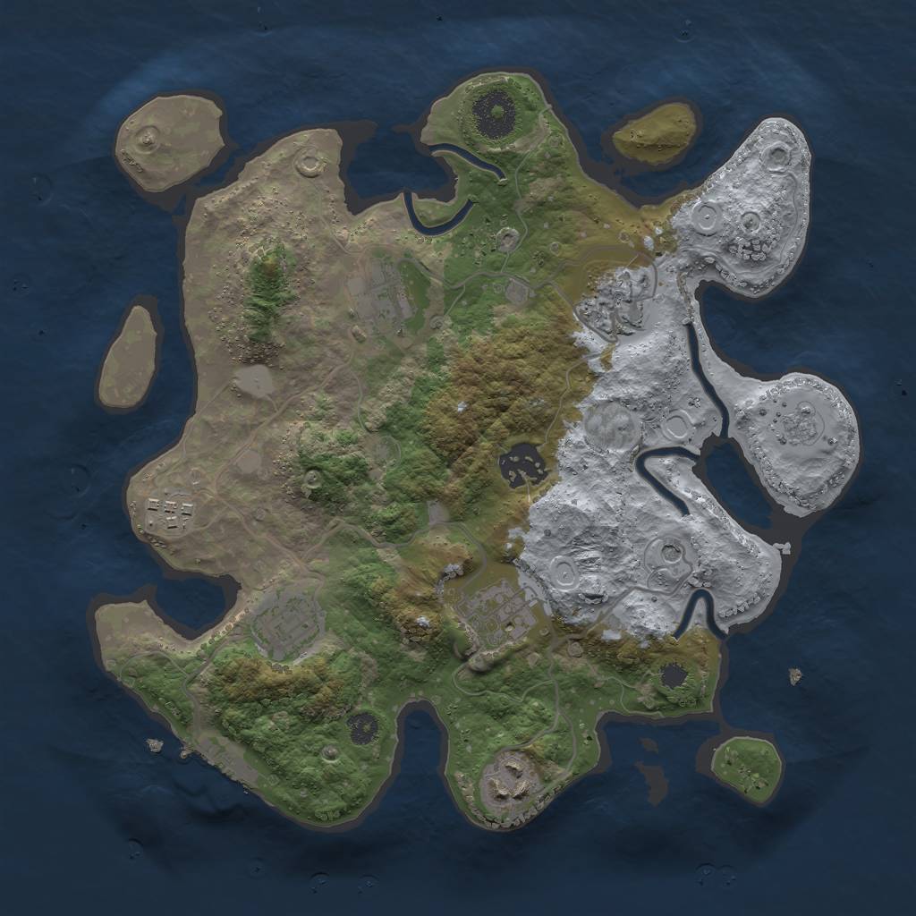 Rust Map: Procedural Map, Size: 3000, Seed: 6732984, 15 Monuments