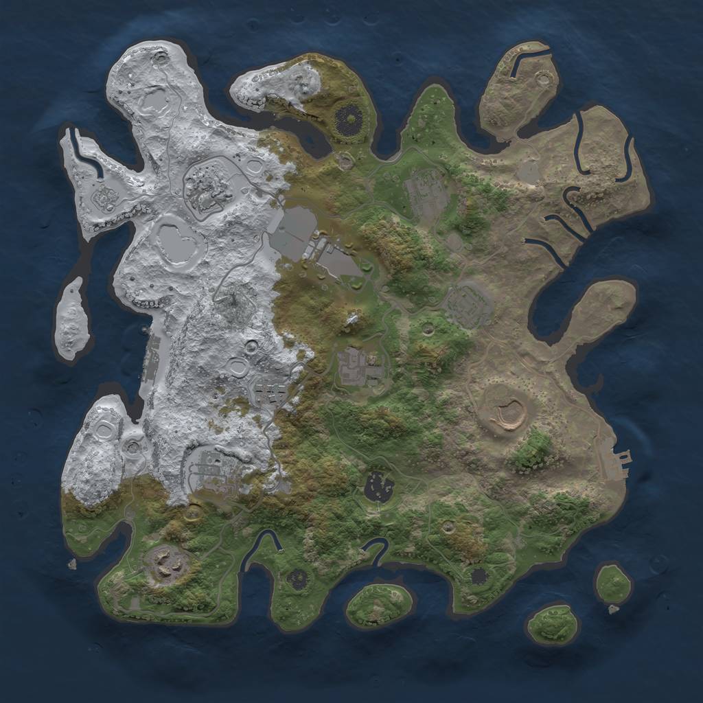 Rust Map: Procedural Map, Size: 3500, Seed: 1873095895, 19 Monuments