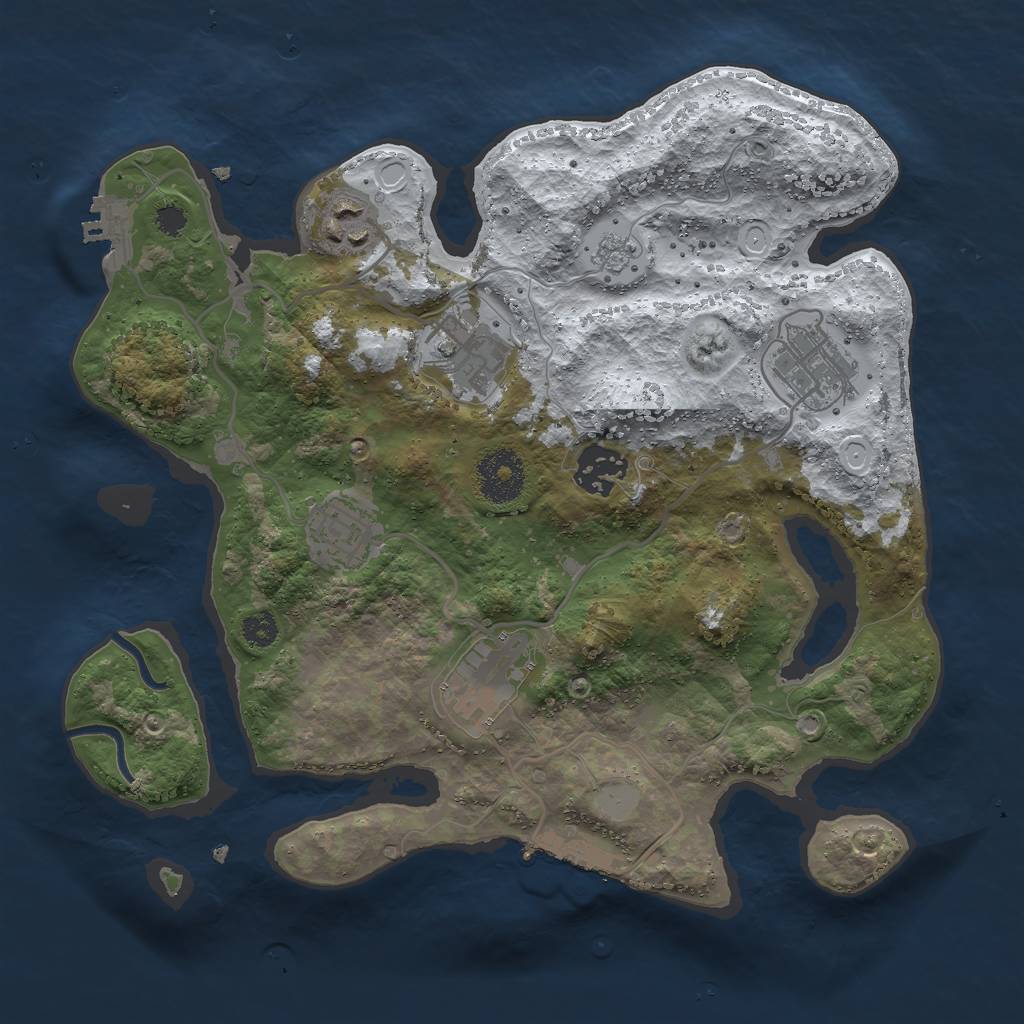 Rust Map: Procedural Map, Size: 3000, Seed: 5107294, 14 Monuments