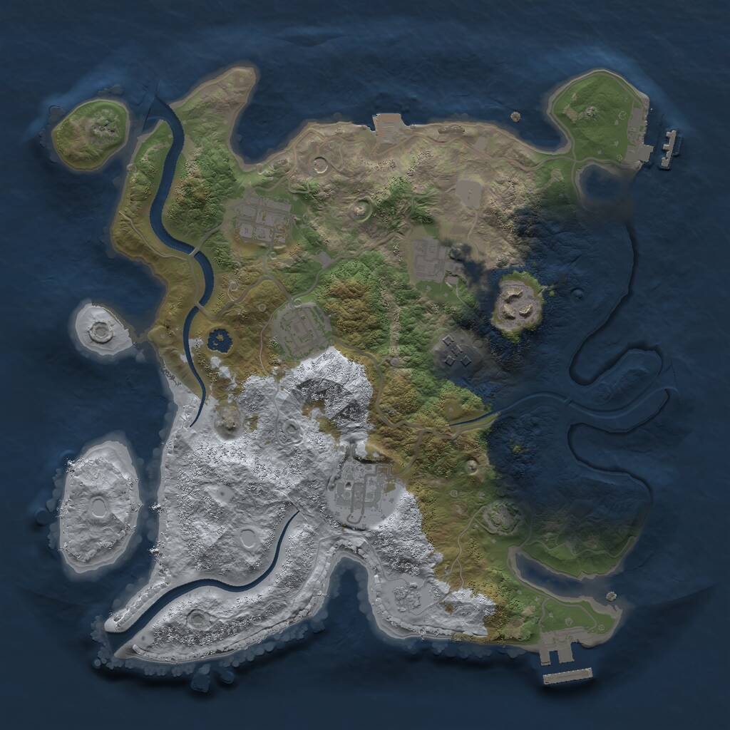 Rust Map: Procedural Map, Size: 3000, Seed: 6041982, 12 Monuments