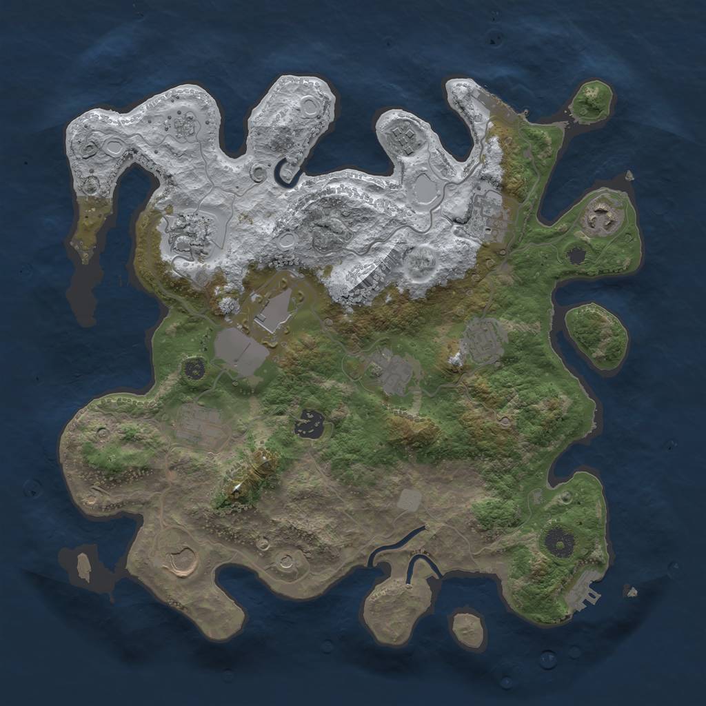 Rust Map: Procedural Map, Size: 3550, Seed: 1234, 19 Monuments