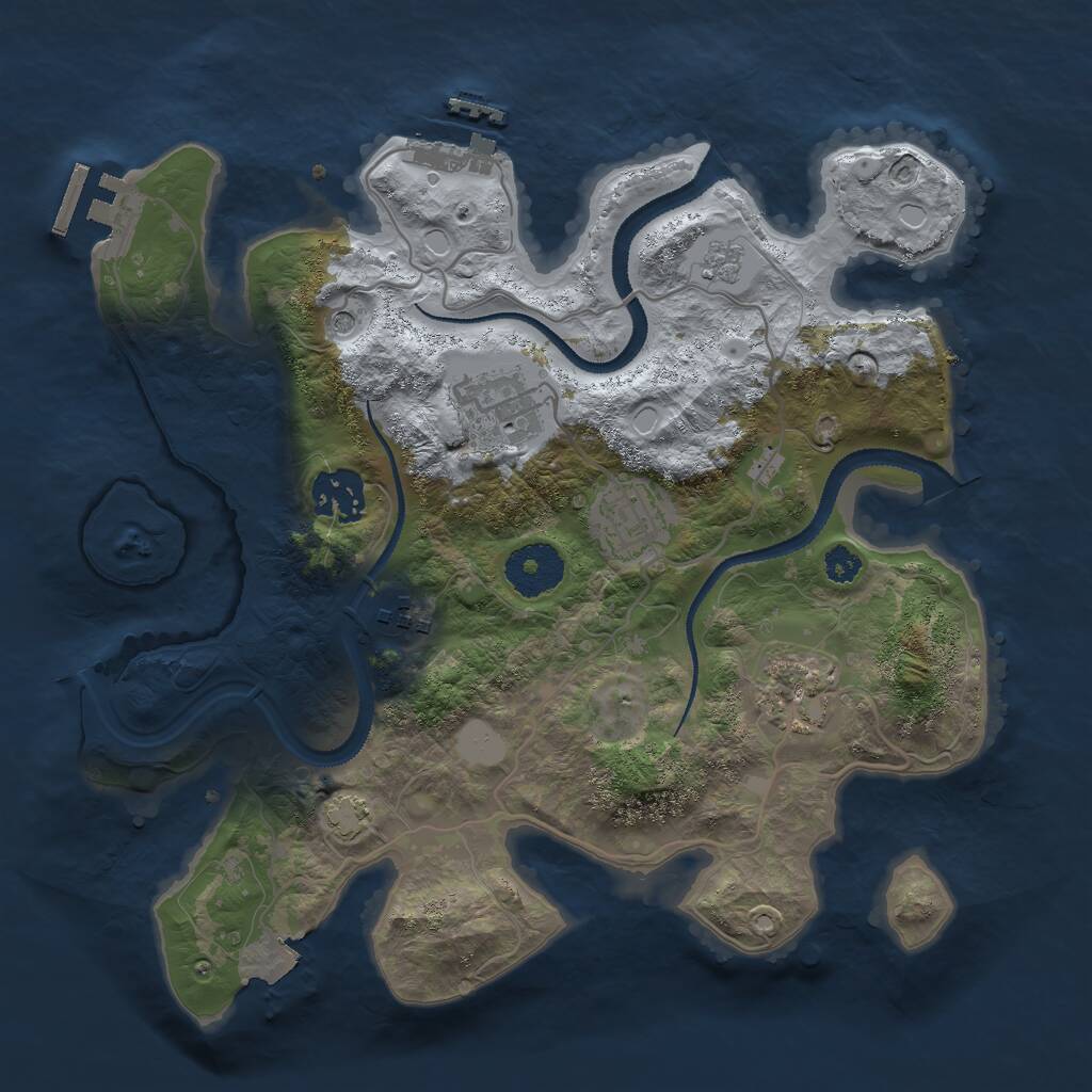 Rust Map: Procedural Map, Size: 3000, Seed: 4852369, 11 Monuments