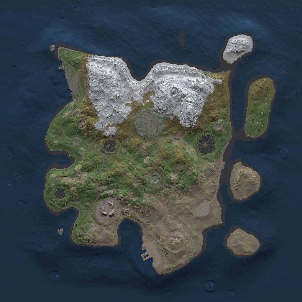 Rust Map: Procedural Map, Size: 2500, Seed: 108306608, 10 Monuments