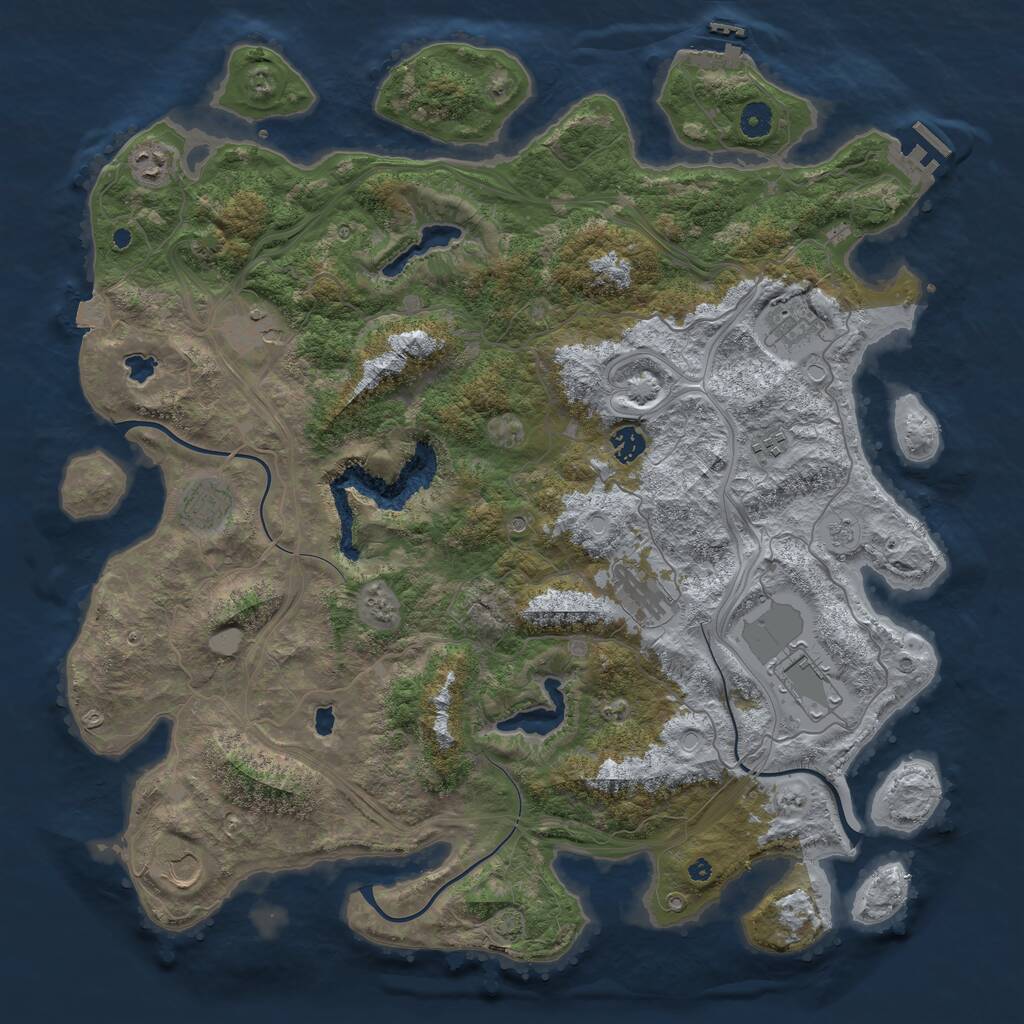 Rust Map: Procedural Map, Size: 4500, Seed: 223280758, 15 Monuments
