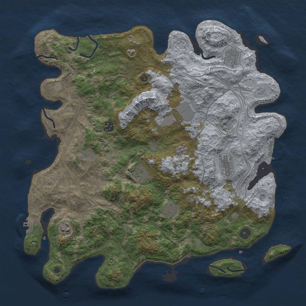Rust Map: Procedural Map, Size: 4250, Seed: 30425, 18 Monuments