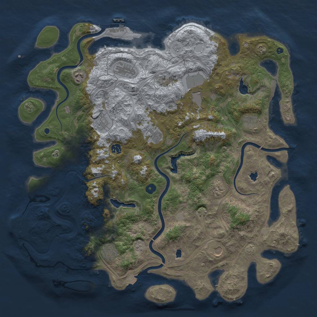 Rust Map: Procedural Map, Size: 4701, Seed: 737525078, 17 Monuments