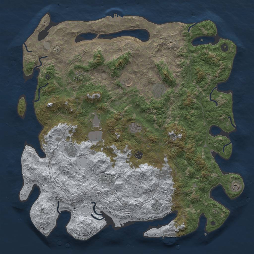 Rust Map: Procedural Map, Size: 4750, Seed: 1707783319, 20 Monuments