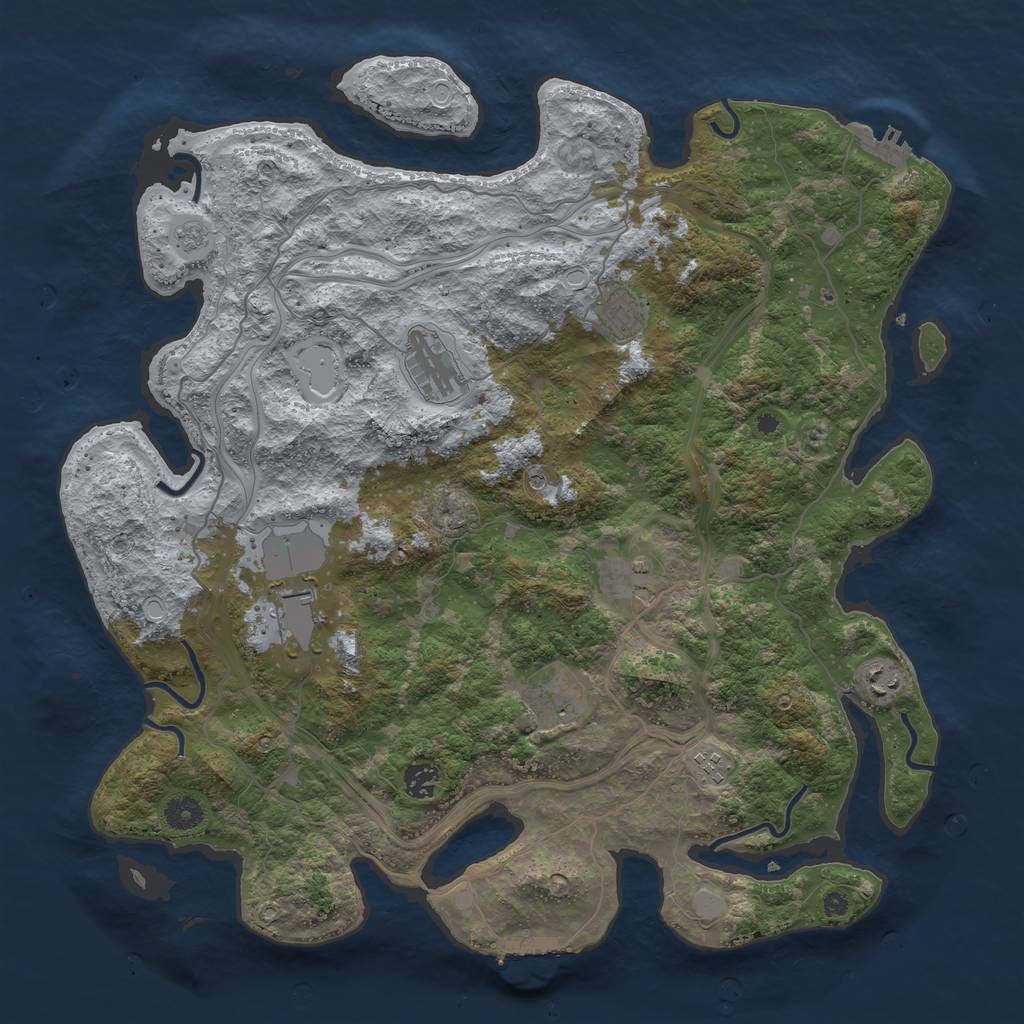 Rust Map: Procedural Map, Size: 4250, Seed: 9871, 17 Monuments