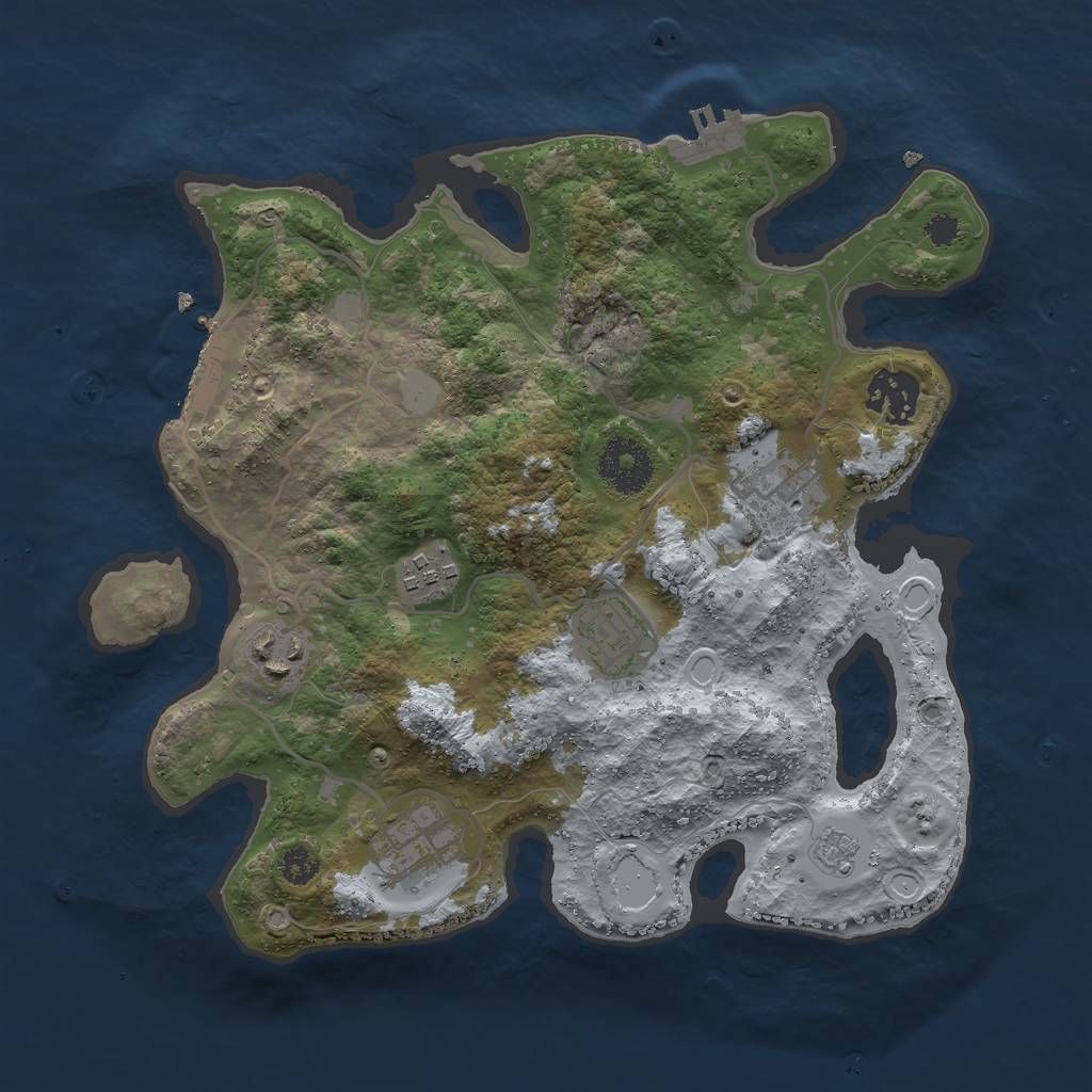 Rust Map: Procedural Map, Size: 3000, Seed: 277515365, 14 Monuments