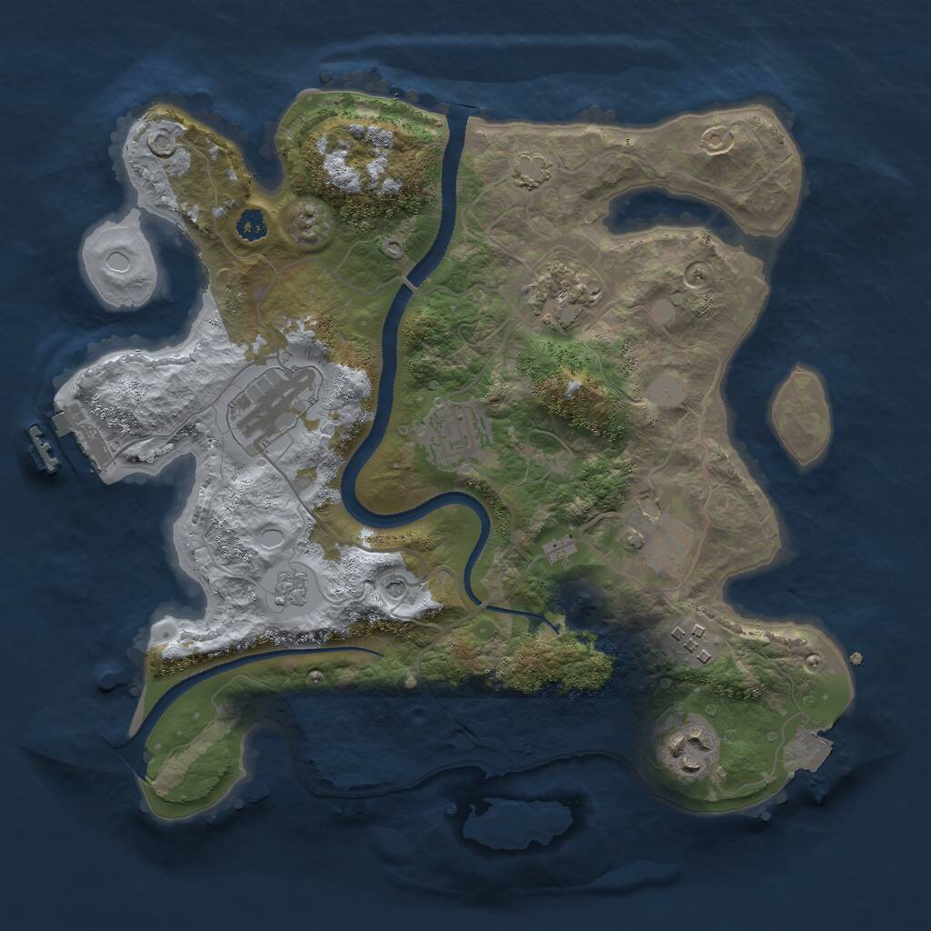 Rust Map: Procedural Map, Size: 3000, Seed: 20654, 11 Monuments