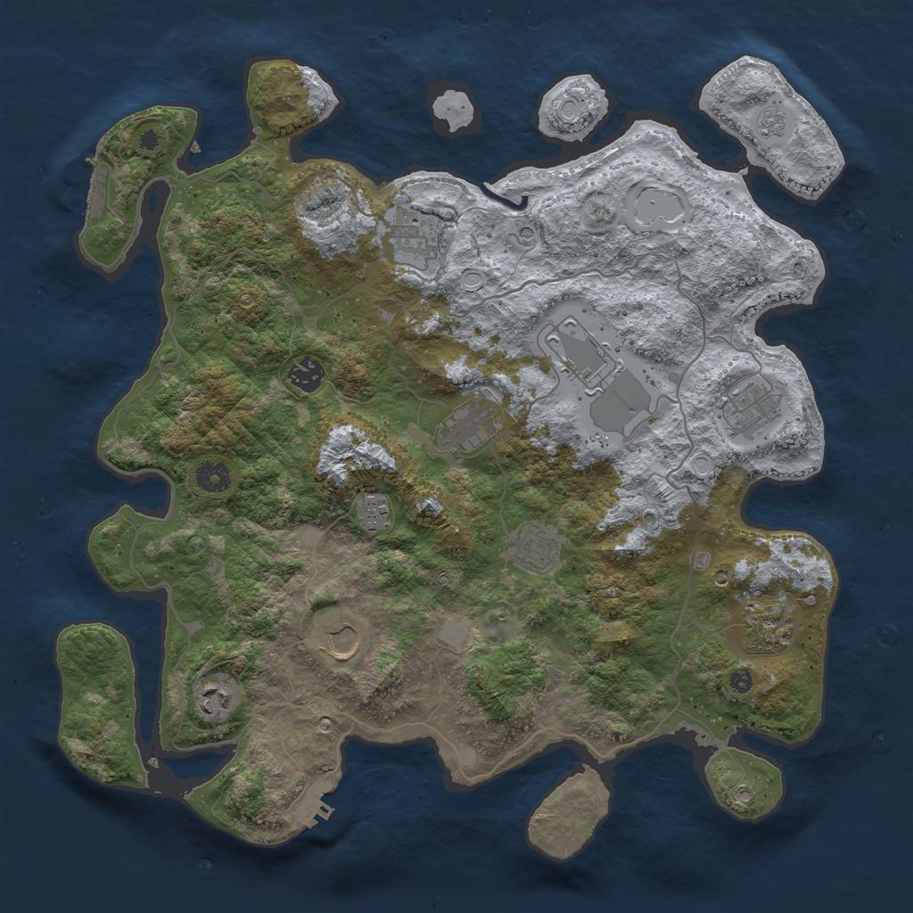 Rust Map: Procedural Map, Size: 4000, Seed: 665186, 19 Monuments
