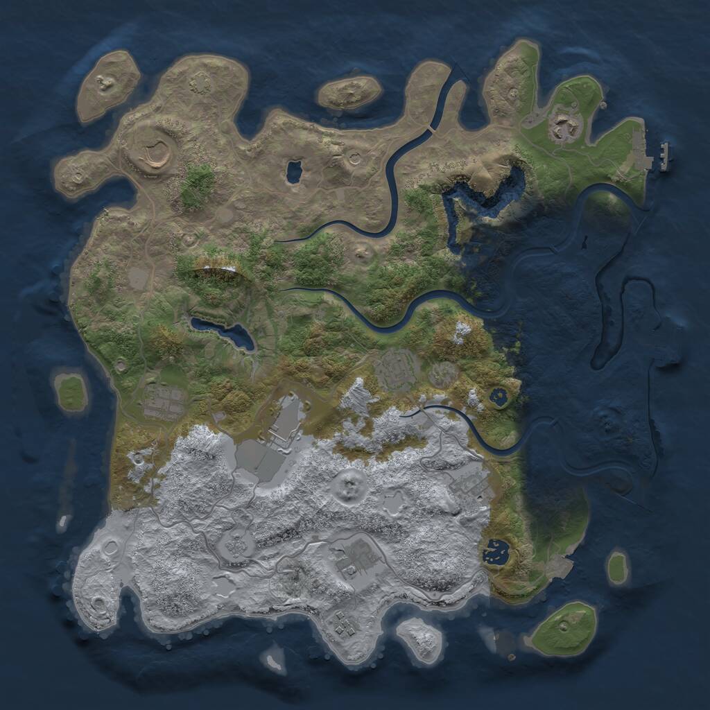 Rust Map: Procedural Map, Size: 4000, Seed: 199481, 15 Monuments
