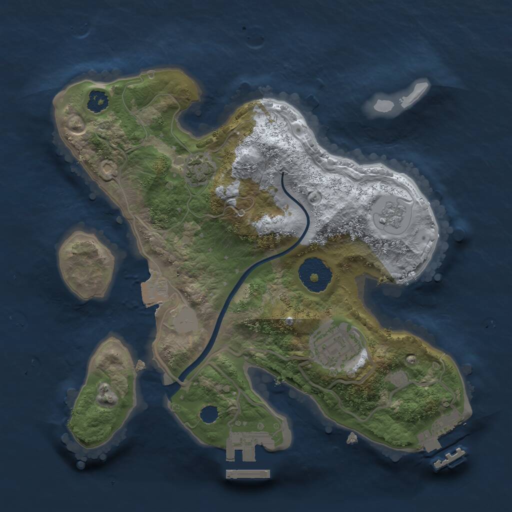 Rust Map: Procedural Map, Size: 2350, Seed: 531841748, 6 Monuments