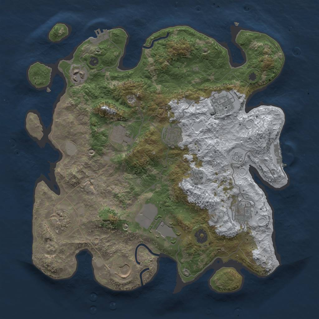 Rust Map: Procedural Map, Size: 3500, Seed: 2115831978, 18 Monuments