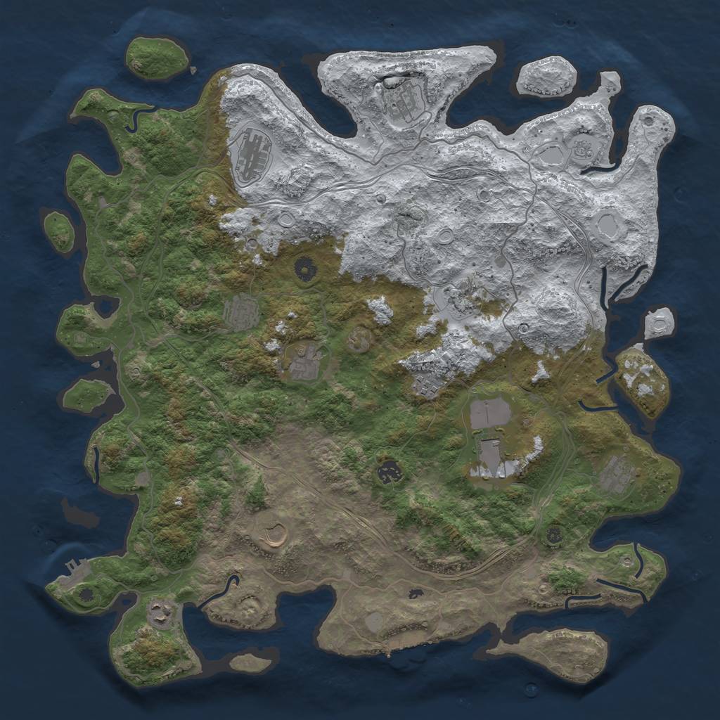 Rust Map: Procedural Map, Size: 4600, Seed: 1323, 20 Monuments