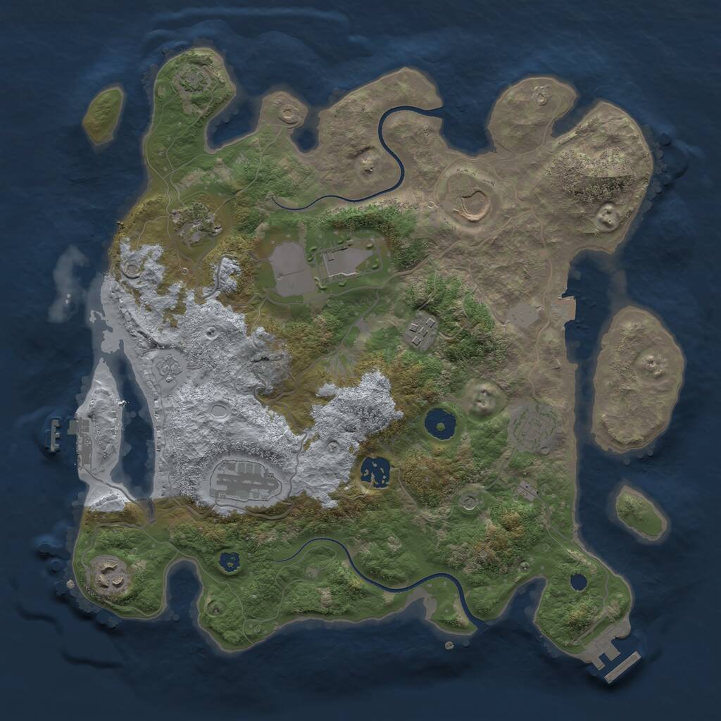 Rust Map: Procedural Map, Size: 3500, Seed: 5468432, 14 Monuments