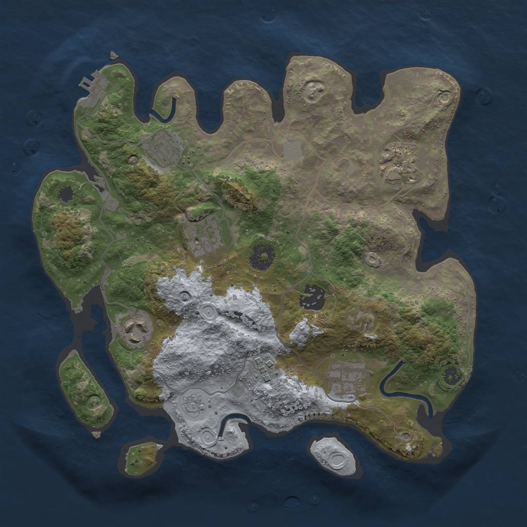 Rust Map: Procedural Map, Size: 3000, Seed: 1714342197, 14 Monuments