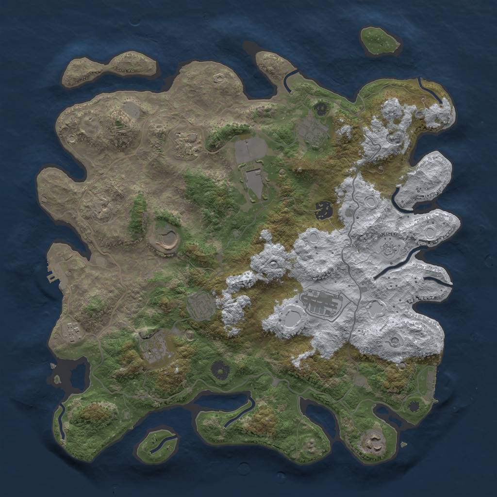 Rust Map: Procedural Map, Size: 4000, Seed: 431815989, 19 Monuments