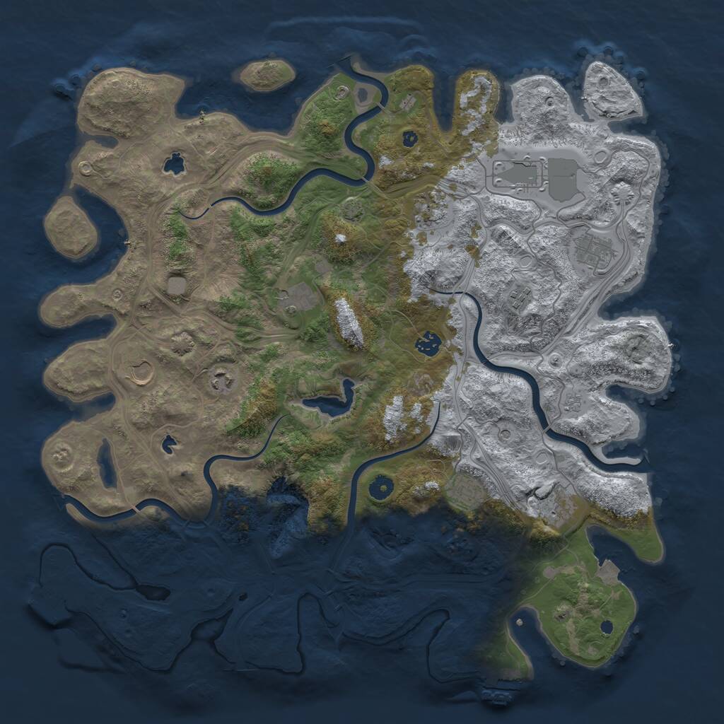 Rust Map: Procedural Map, Size: 4500, Seed: 96138742, 16 Monuments