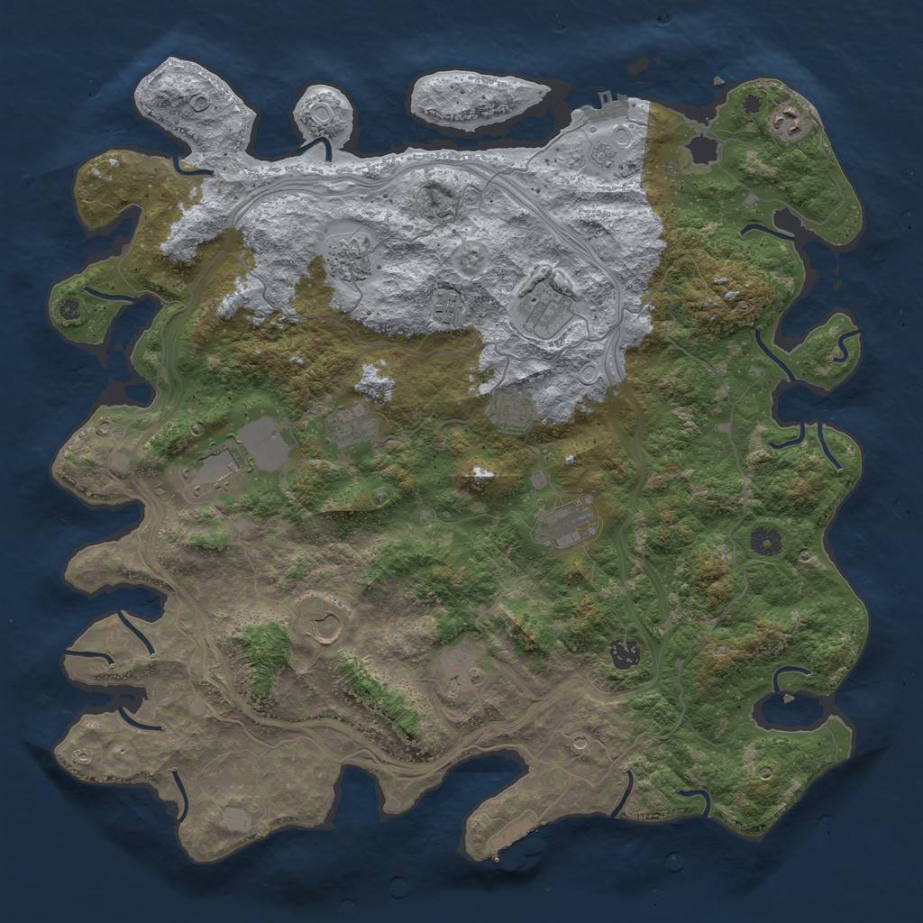 Rust Map: Procedural Map, Size: 4500, Seed: 55469, 20 Monuments