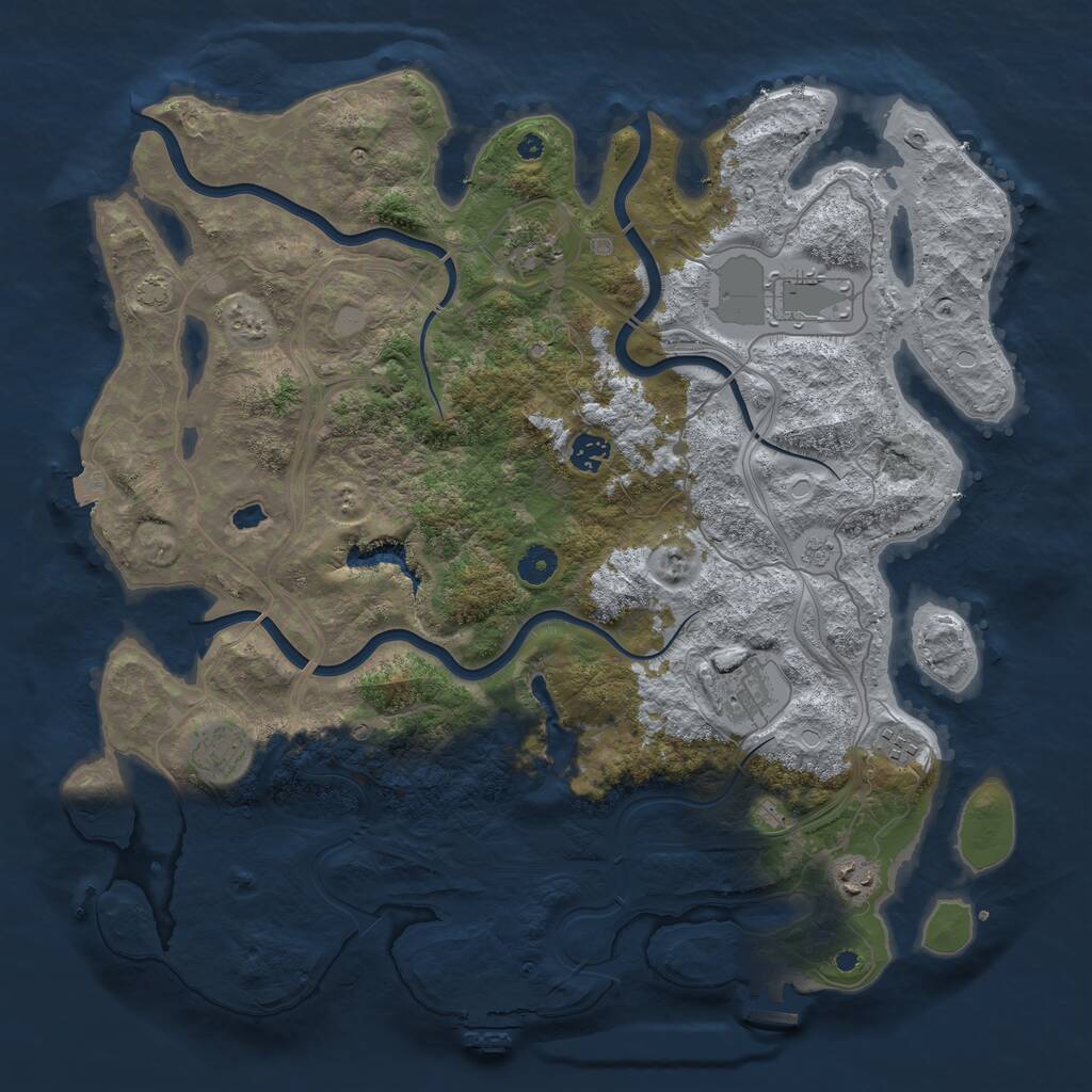 Rust Map: Procedural Map, Size: 4250, Seed: 1536110746, 13 Monuments