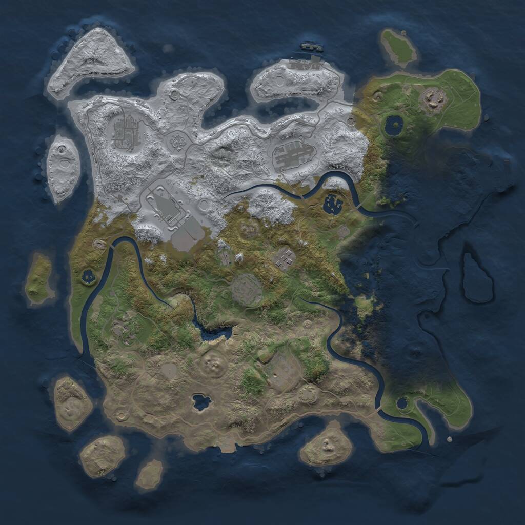 Rust Map: Procedural Map, Size: 4000, Seed: 696695914, 15 Monuments