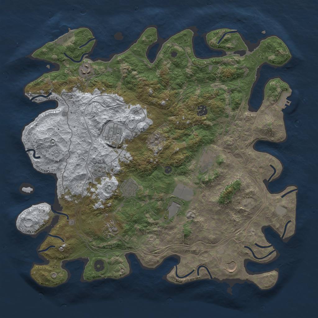 Rust Map: Procedural Map, Size: 4250, Seed: 619263711, 18 Monuments