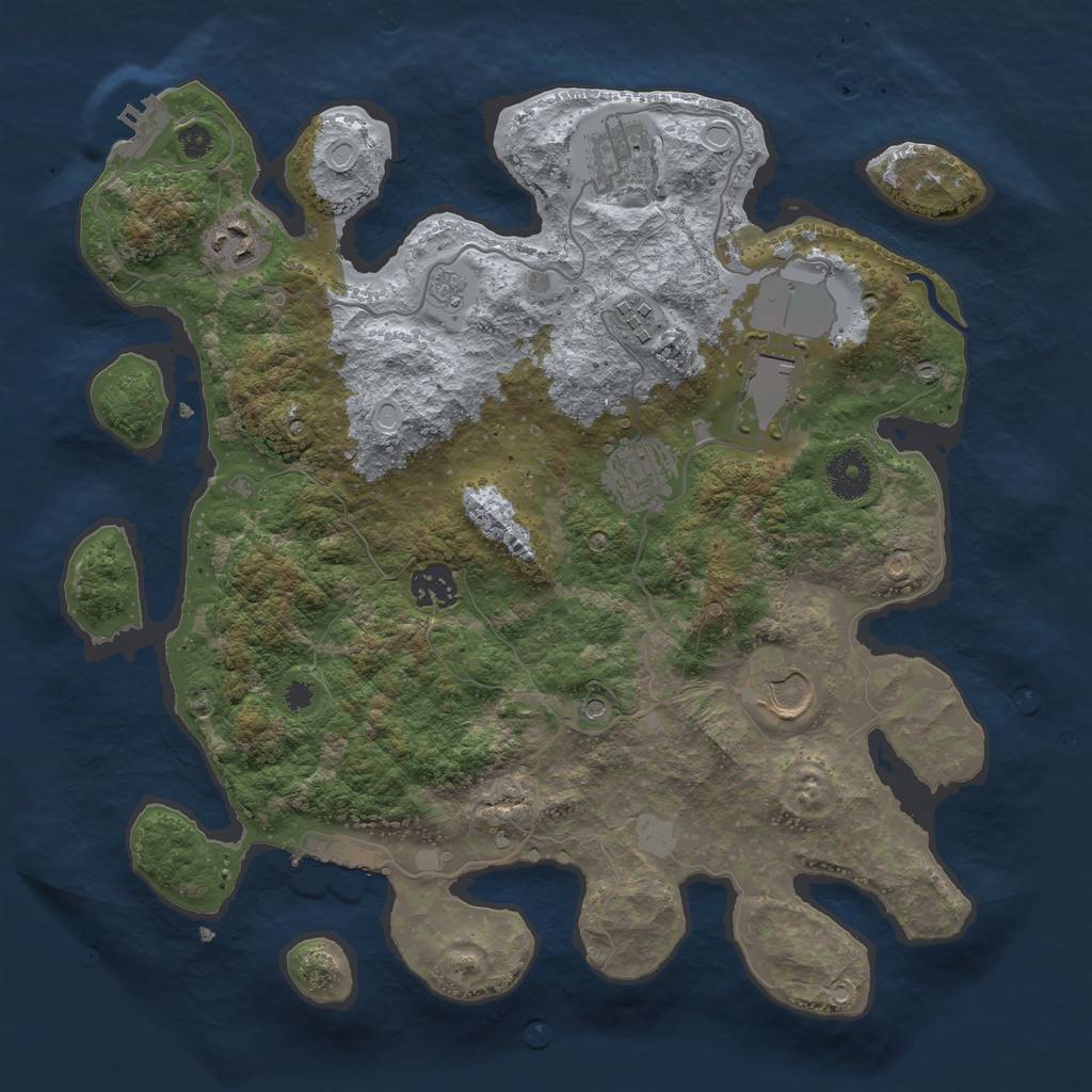 Rust Map: Procedural Map, Size: 3500, Seed: 1114241741, 16 Monuments
