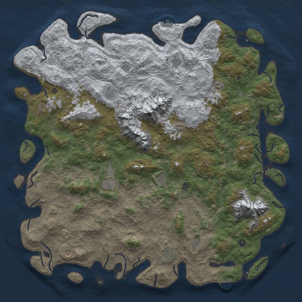 Rust Map: Procedural Map, Size: 6000, Seed: 36235572, 20 Monuments