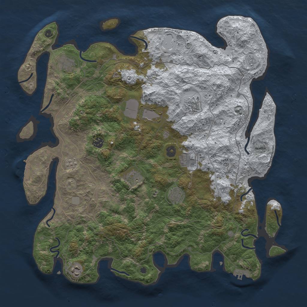 Rust Map: Procedural Map, Size: 4250, Seed: 183927171, 18 Monuments