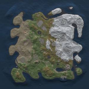 Thumbnail Rust Map: Procedural Map, Size: 3500, Seed: 1390541201, 19 Monuments