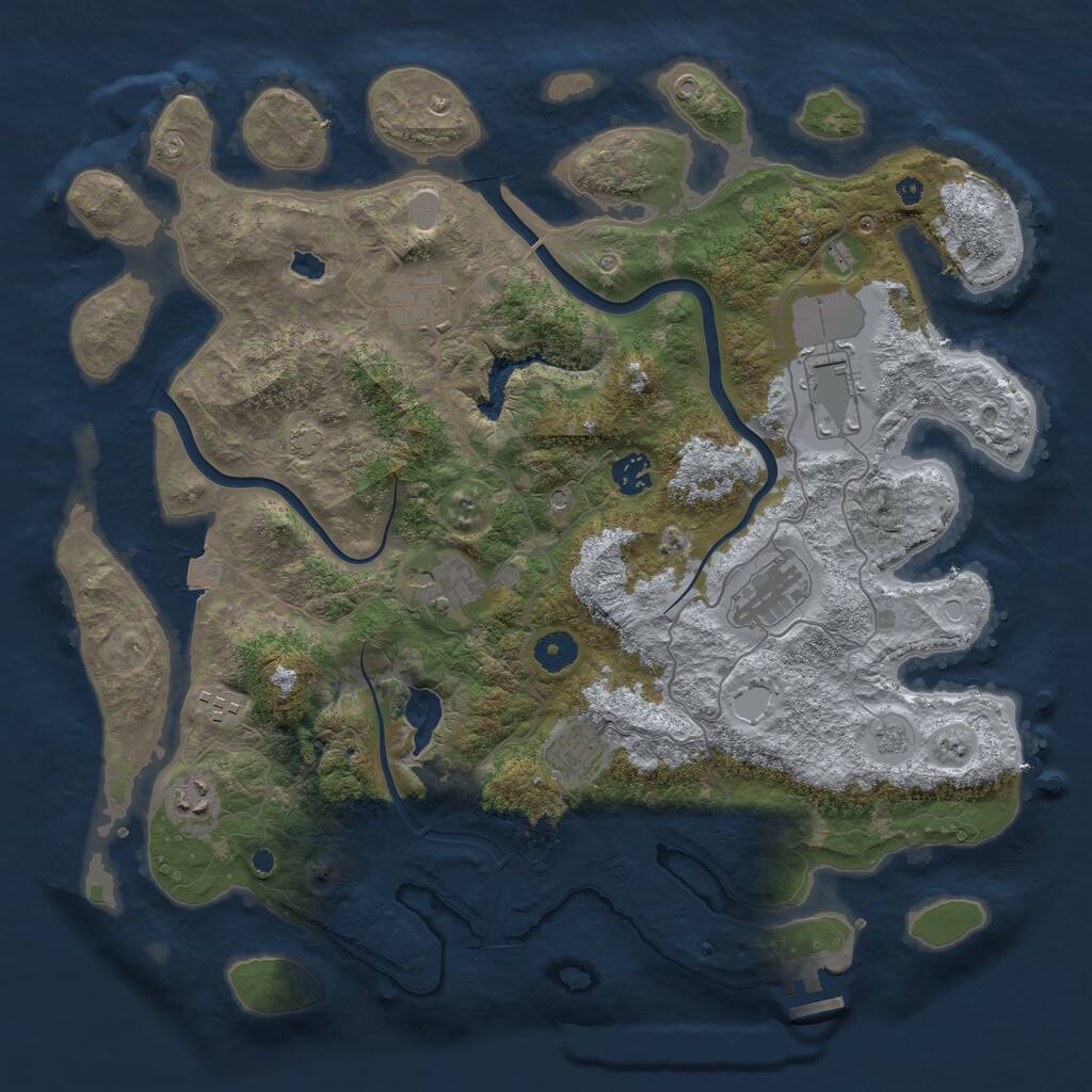 Rust Map: Procedural Map, Size: 4000, Seed: 789, 13 Monuments