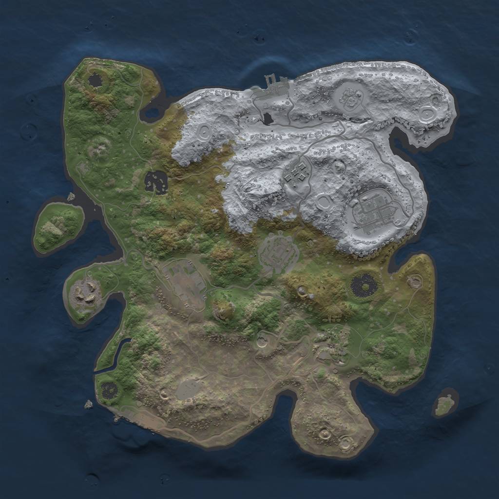 Rust Map: Procedural Map, Size: 3000, Seed: 1707238139, 14 Monuments