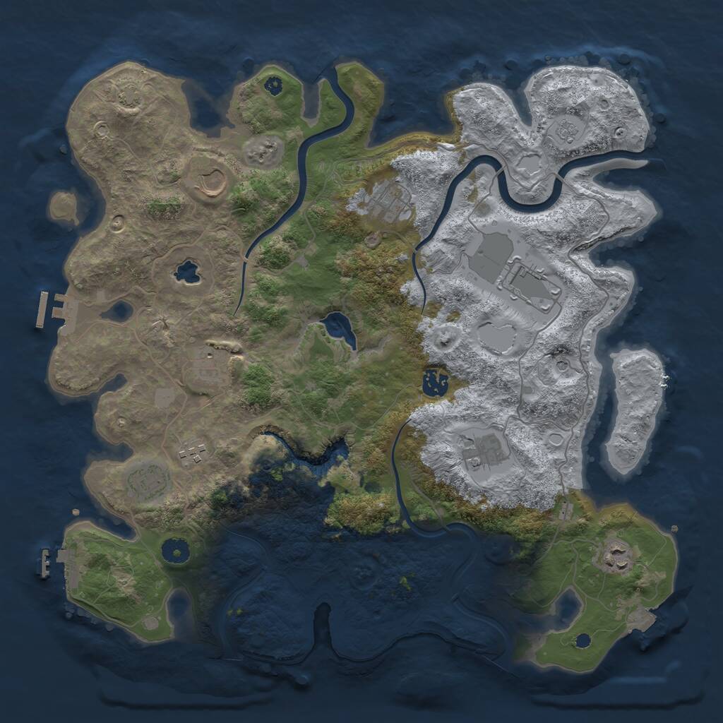 Rust Map: Procedural Map, Size: 4000, Seed: 688148942, 15 Monuments