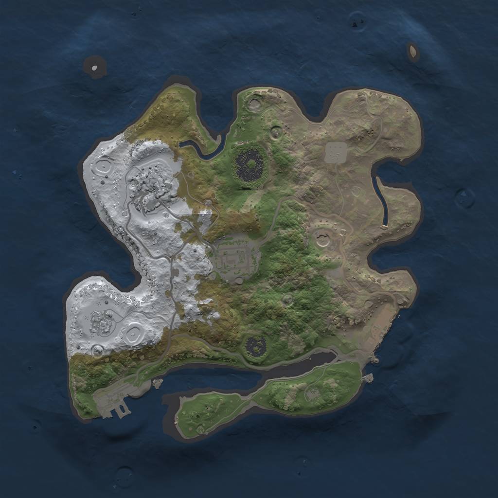Rust Map: Procedural Map, Size: 2400, Seed: 238, 11 Monuments