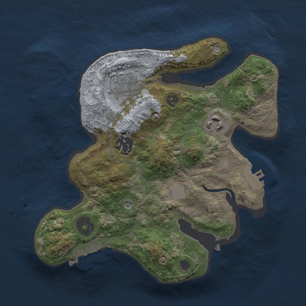 Rust Map: Procedural Map, Size: 2500, Seed: 1825111048, 11 Monuments
