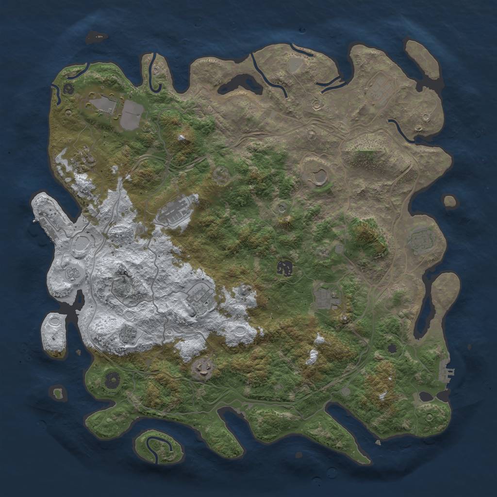 Rust Map: Procedural Map, Size: 4500, Seed: 15487, 20 Monuments